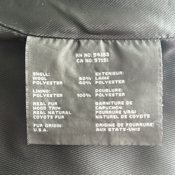 Marc New York, size 6, hip length, wool, fur-lined pea coat - Picture 6 of 6